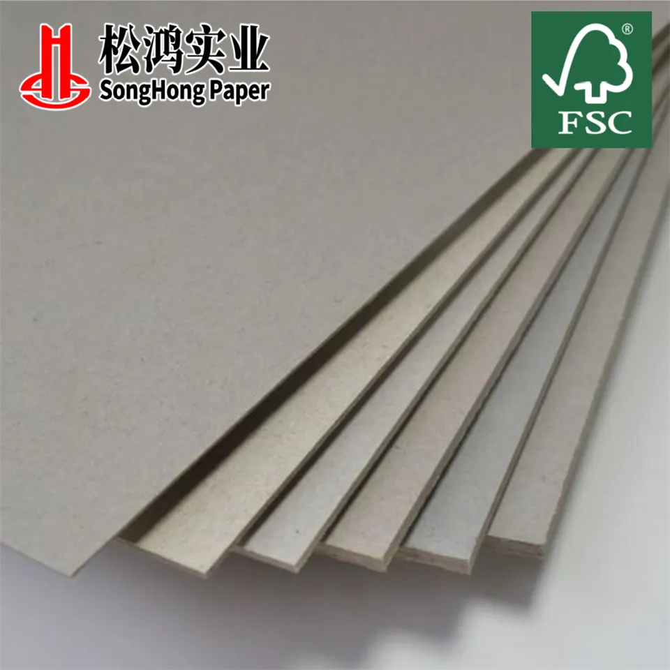 Uncoated Ob Chav Sab Sab Grey Xim Cardboard Rau Cov Thawv Kov